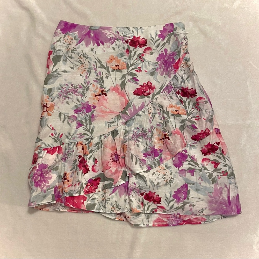 Express Floral Skirt with Pink and Gray Accents